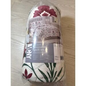 NEW Floral Quilt Set Full Queen Damask Boho Cottage Feminine Shabby Chic Bedding